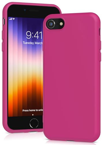 YATWIN für iPhone SE 2022/2020 Hülle, iPhone 8/7 Hülle, Premium Silikon Handyhülle mit Kameraschutz, Seidig-Weicher Berühren Ultra Dünne Stoßfeste Kratzfeste Schutzhülle, Magenta