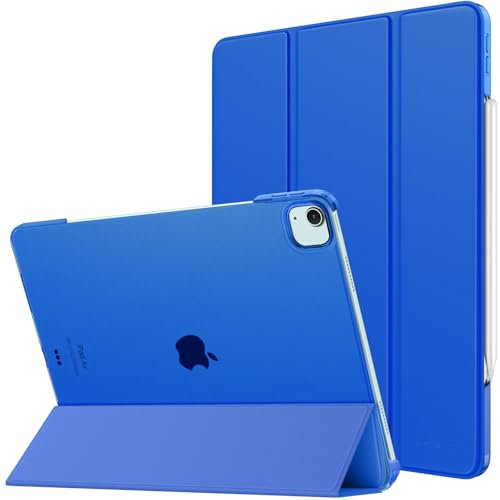 MoKo Custodia per iPad Air 13 Pollici (M3 2025/M2 2024)/ iPad PRO 12,9 (6a/5a Gen. 2022/2021), Cover Sottile con Retro in PC Rigido Traslucido, Supporta Pencil Pro/2a/USB-C, Blu Klein