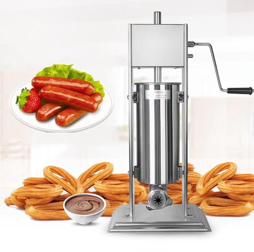 Churros Machine Commercial Spanish Churro Machine Automatic Latin Fruit Donut Machine Jam Fillable Hollow Churros Vertical Sausage Stuffer - Professional Grade Maker for Sweet Treats