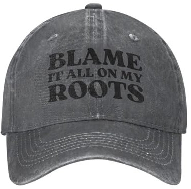 KWQDOZF Blame-It-All-On-My-Roots-Mütze, Trucker-Mütze für Männer und Frauen, Baseball-Kappe