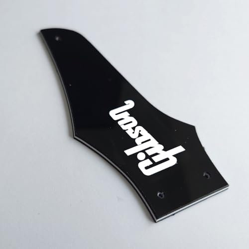 For Fit Gibson Firebird White Logo Gitarren-Stangenabdeckung, 3-lagiger Schlagbrett, Ersatzteile für schwarze E-Gitarren