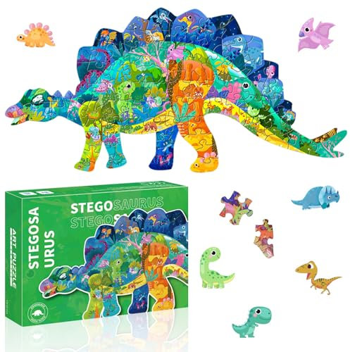 DOWNDRIFT Puzzle Dinosaurier Kinder,80 Tier Puzzle Spielzeug,Kinderpuzzle Geschenk,Kinderpuzzle Dino,Puzzles Kinder Puzzles Spielzeug ab 3 4 5 6 7 8 9 Jahren Jungen Mädchen