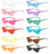 dogmoon Party Brillen, 12 Stück Dreieck Sonnenbrille, Lustige Partybrillen, Randlose Party Sonnenbrille für Herren Damen Party Kostümzubehör(12 Farben)