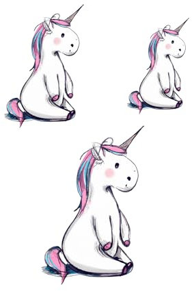 Iron-On Transfers Unicorn BUI006 in Various Sizes on an A4 Sheet