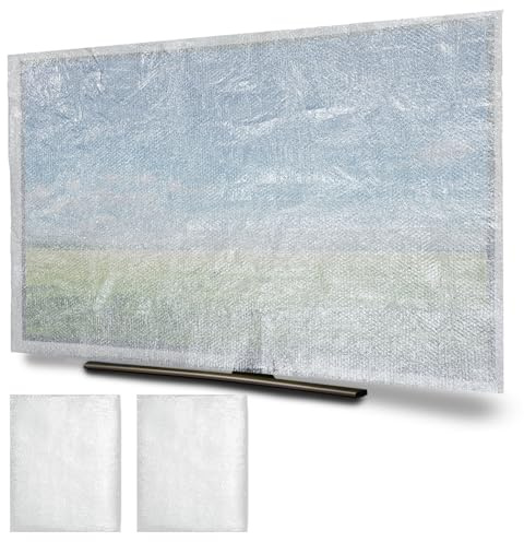 Innconee 2 fundas de TV de pantalla plana de burbujas para hasta 65 pulgadas de ancho x 36 pulgadas de alto, bolsa transparente de burbujas para protección de TV de pantalla plana, bolsas de burbujas