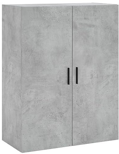 Annlera Hängeschrank Wandschrank aus Holzwerkstoff Küchenschrank Beistellschrank Lagerschrank Schwebeschrank Badschrank Eleganten Design Vielseitiger Organizer Betongrau 69,5x34x90 cm
