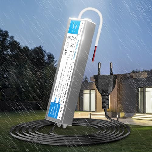 KSIBNW LED Trafo 24V 150W 6,25A Netzteil Adapter IP67 Outdoor Wasserdicht Transformator mit Stecker, Treiber 230V AC auf DC 24Volt Konstantspannung Niedervolt Schaltnetzteil für Außen LED Lampen