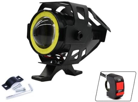 Bombilla antiniebla Faro LED para Motocicleta, Foco de conducción para Moto con Interruptor, Mini Foco antiniebla U7 12V Faros de Niebla