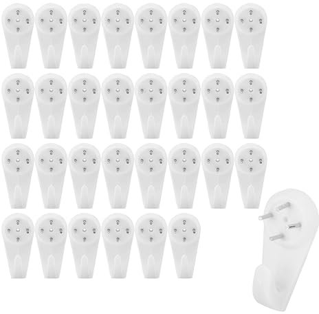 ZWWOGE 50 piezas Ganchos de Pared para Colgar Sin Rastro,Colgadores de Pared,Juego de Gancho de Imagen Gancho de Plástico Invisibles para Colgar Obras de Arte Paneles Decorativos Relojes
