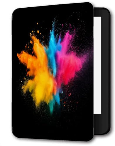 Case For 6 Amazon Paperwhite 10th Generation (Model No.PQ94WIF) 2018 Released PU Leather Case Paperwhite smart Sleep/Wake Paperwhite Cover-Abstract Creative Rainbow Colors