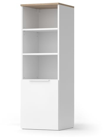 Vicco Armario Universal Wido, Blanco/Sonoma, 40.2 x 120 cm | con una puerta, apto para el almacenamiento de artículos del hogar