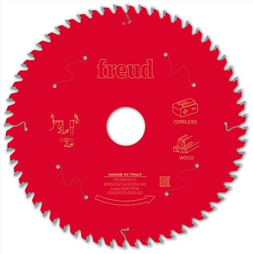 Freud FR13W013HC Akku-Kreissägeblatt zum Schneiden von Holz D=190 mm x D=30 mm x 1,5/1 mm x T60