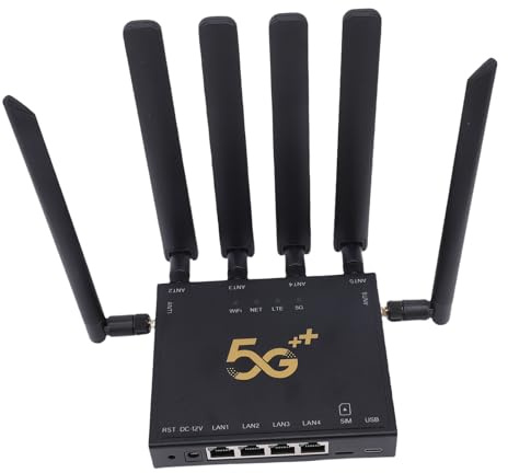 GOWENIC 5G WiFi 6 Router, 6 Antennen Dualband Gigabit Wireless Router mit OFDMA und DL MU MIMO Technologie für Zuhause, SIM-Kartensteckplatz Unterstützt