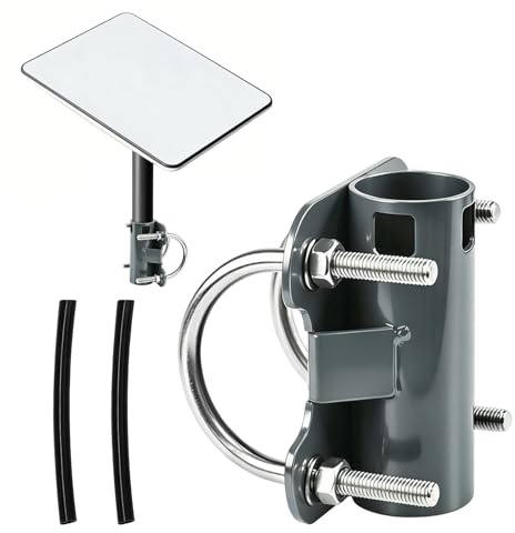 TEUYOE Mastklemme für Starlink, Verstellbare U-Bügel Rohrhalterung | für 30-50mm Antennenmast, Schwere Satellitenschüssel Wand-/Dach-/Wohnmobil-Montagesatz