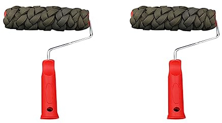 Aundhegrtt 2X Herramienta de Rodillo de Pintura Con, Protección del Medio, Pintura de Sellos, Herramientas de Cilindro, Imitación de Piedra para Pared