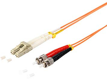 Kabelbude.eu LWL Glasfaser Duplex Patchkabel LC/ST 50/125µ OM2 2,00m