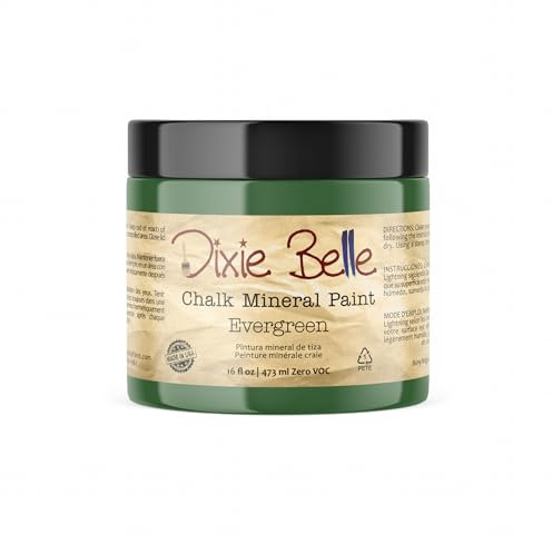 Dixie Belle Paint Company Chalk Finish Furniture Paint - Evergreen (16oz) - Matte Bold Green Chic Chalk Mineral DIY Furniture Paint