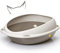 Cat Centre Katzenklo Offen Abgesenkter Einstieg Katzentoilette Ohne Deckel Abgerundete Ecken Grau M 45 x 36 cm Größe L und Jumbo
