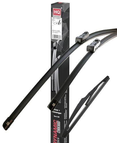 HQ Automotive Wiper Blades for Vw Tiguan (2016-2022), Allspace (2017 and later) Front Rear Kit, Adb22-524|Hq15K