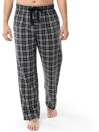 Fruit of the Loom, Herren-Schlafanzughose aus weichem Flanell, Grau, kariert, XXL