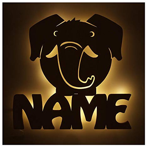 Elefant mit Namen Lampe Nachtlicht Geschenke zum Geburtstag für Kinder & Erwachsene