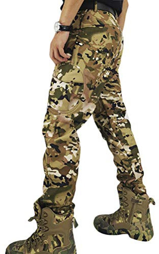 Onsoyours Herren Softshellhose Jagd Hose Fleece Gefüttert Sport Skihose Wanderhose Trekkinghose Verschleißfest Outdoor Hose Funktionshose Winterhose Mit Tasche B Braun XL