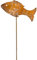 B2S BACK2SEASON Fisch am Stab Stecker Edelrost Metall Teich-Deko Garten Beetstecker Gartenstecker Made in Europa H=57 cm