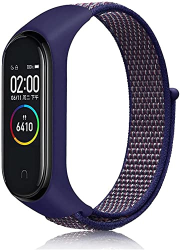 Mi-Case Nylon Armband für Xiaomi Mi Band 6 / Mi Band 5 / Mi Band4 & Mi Band 3, Einstellbar Sport Ersatzband Armbänder Kompatibel mit Xiaomi Mi Band 6 / Mi Band 5 /Mi Band 4 / Mi Band 3-Blauer Barren