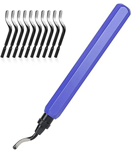 flintronic Sbavatore di Attrezzi Set, Sbavatura Strumento Universale con 11 Lame HSS 360 ° Lame di Sbavatura in Metallo Rotanti per Stampe 3D Tubi, Plastica, Alluminio, Rame, PVC e Acciaio