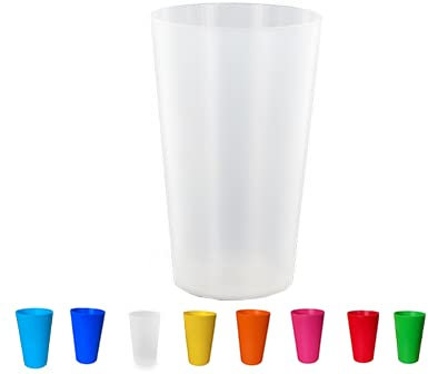 Wiloo - 50 Gobelets Réutilisables et Recyclables 30cl - événements, mariage, anniversaire...- Plusieurs Couleurs - Plastique Polypropylène Rigide - Transparent