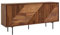 Massivholz Design Sideboard FineBuy 150cm Sheesham Kommode mit 3 Türen Retro Design Metall schwarz