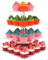 Tumtanm Alzata quadrata per cupcake a 4 livelli, per feste, matrimoni, feste di compleanno