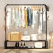 Vinteky Portant Porte-vêtement Autoportant Penderie à vêtements Tringle Meuble Métal Porte-Manteau étagère pour Chaussures Rangement Cintre Chambre Vêtements (une tige, noir)