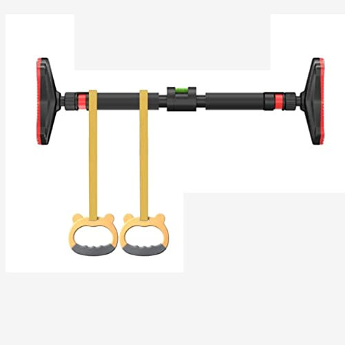 BCPPO Klimmzugstange Tragbare Klimmzugstange mit Ringen, Türrahmen Flur Krafttraining Reckstange, Hängering Sandsack Schaukel Aufhängestange (Color : Black, Size : 101-140CM)