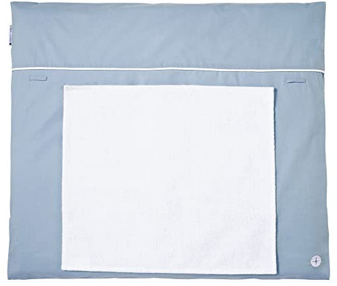 Nordic Coast Company Baby Wickelauflage 70x80 von nordic coast | waschbar Wechselhandtuch Frottee nachhaltig Bezug mit Füllung Waschmaschine geeignet & mit Waschbaren Bezug (Blau)