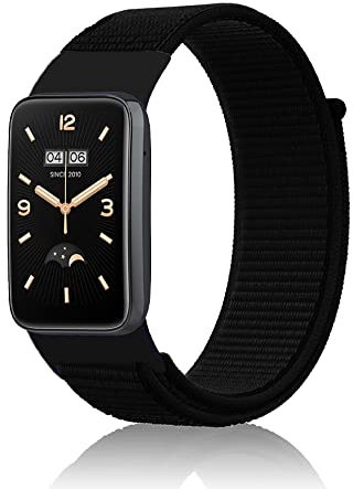 Niboow Armband für Xiaomi Smart Band 7 Pro (Xiaomi Mi Band 7 Pro), Männer und Frauen Nylon Solo Loop Einstellbar Ersatzband Armbänder für Xiaomi Smart Band 7 Pro (Xiaomi Mi Band 7 Pro)-Schwarz