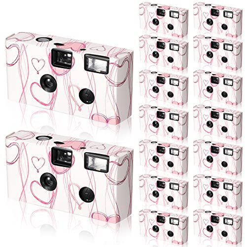 16 Pack Disposable Cameras for Wedding, 34mm Single Use Film Camera Bulk Disposable Cameras with Flash for Weddings, Anniversary, Baby Shower, Travel, Camp, Party Focus Free, Easy to Use