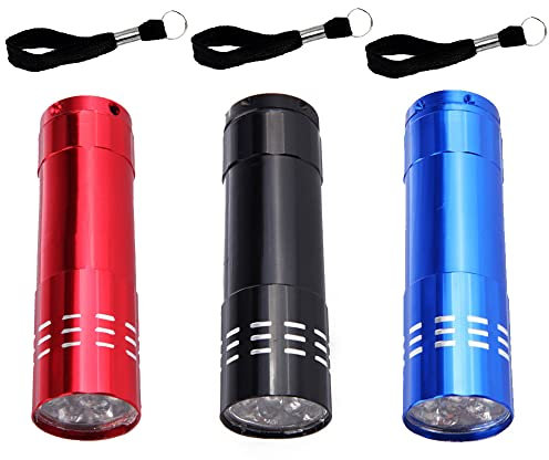 YYdsYQLQ 3 Pcs LED Mini Pocket Torch Small Flashlight Pen Small Keyring Torches Flashlight for Camping Outdoor Emergency Everyday Flashlights Hiking Carry Outdoor Gear (Without Battery)