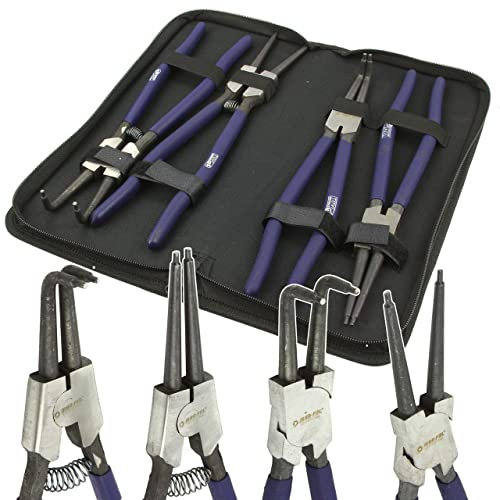 Set Pinze per Anelli Elastici Seeger 12 pollici 4pz 300mm con Custodia