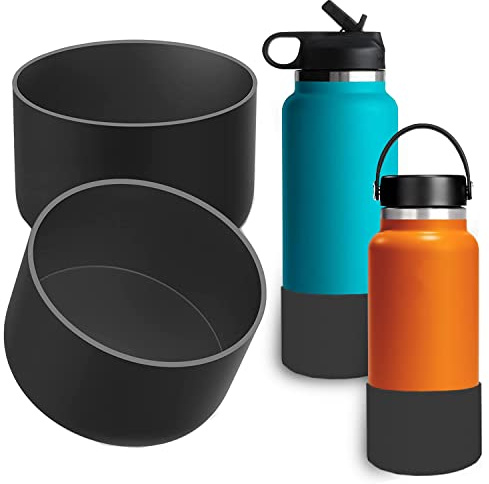 Boot for Hydroflask Water Bottle 32-40oz, BPA Free Bottom Silicone Sleeve Cover, Compatible with All Water Bottles with Bottom Width of 3.56in,Black, 1 Pcs