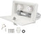 Aramox Kit de douche extérieur pour camping-car, remorque, kit de douche extérieur, tuyau en métal de 1,5 m, kit de pulvérisation de lavage extérieur (blanc avec tubes métalliques)