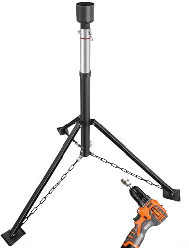 Schumaho King Pin Tripod Stabilizer Jack for 5th Wheel Trailer（Drill Adjusted Heavy Duty Adjustable Fifth Stabilizer | Allow Drill Adjust, 5000lb Load Capacity & Adjustable Height from 35 to 56（Patented)