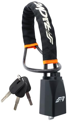 Simoni Racing Blocca Sterzo Automobile, Antifurto Auto, Bloccasterzo per Auto, Camion, Furgoni e SUV, 3 Chiavi, Custodia protettiva, Blocco Volante Professionale