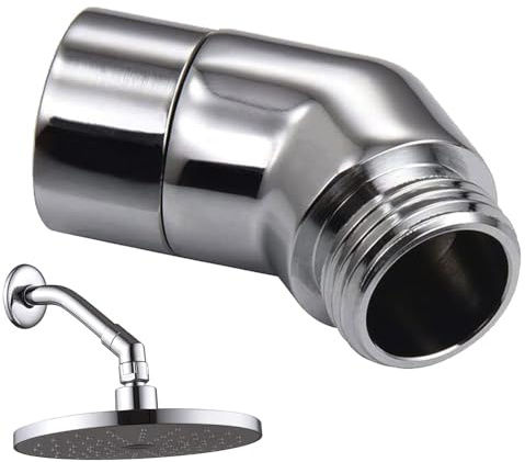 Handheld Shower Head Elbow Adapter G1/2 Conversion Joint Shower Connector 135 Degrees for Most Standard Shower Systems Silver