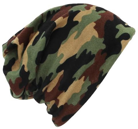 SOYNIA Mütze Beanie Hut Dünne Multifunktions-Frauen Skullies Beanies Camouflage Design Hüte Für Männer Mode Feminino Schal OneSize A