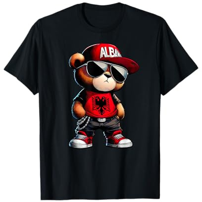 Ours En Peluche Albanais Illyrien Drapeau Albanie Shqip T-Shirt