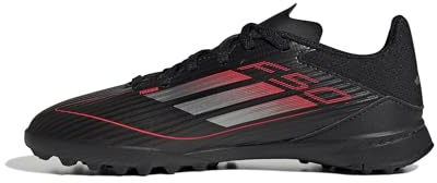 adidas Unisex Kids F50 League Football Boots Turf Kids, Core Black/Iron Metallic/Lucid Red, 10 UK Child