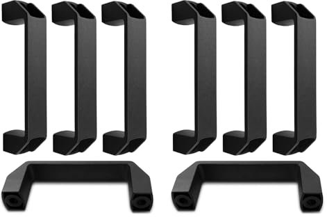 Wilsonzin 8 Stück Schwarz Bügelgriff Nylon Möbelgriffe für Küchenschränke Küchengriff Kleiderschrank Türgriffe Küche Griffe Schwarz für Küchenschränke Kleiderschrank Tür Schublade Möbel