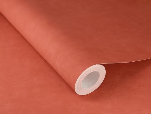 Rasch Papier peint 330113 - Papier peint intissé uni rouge avec aspect lin - Structure textile de la collection Paraiso