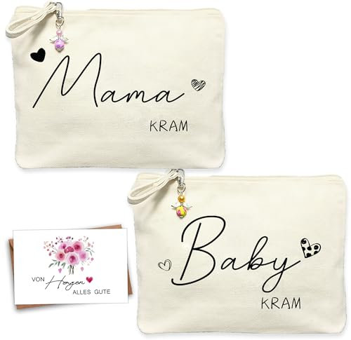 ENYACOS 2pcs Geschenke für werdende mütter,Geschenke zur Geburt,Mom Bag mit Reißverschluss für Frauen,Geschenk Baby, Geschenke für Schwangere. (A)